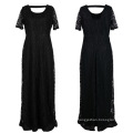 Hot sale online shopping from factory short sleeve lace dress plus size lace dress casual long maxi dress